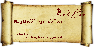 Majthényi Éva névjegykártya